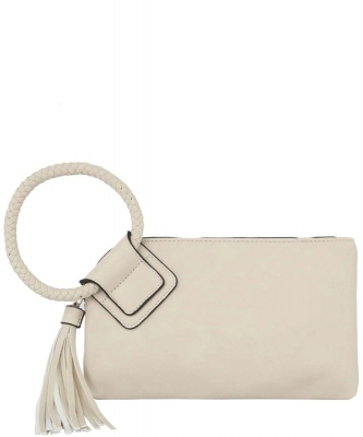 Fashion Handcufee Tassel Wristlet Clutch JYM-0346 CREAM
